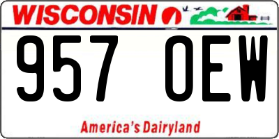 WI license plate 957OEW