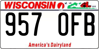 WI license plate 957OFB