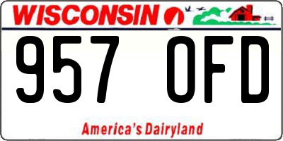 WI license plate 957OFD
