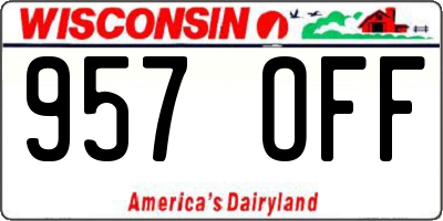 WI license plate 957OFF
