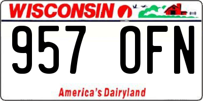WI license plate 957OFN