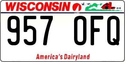 WI license plate 957OFQ