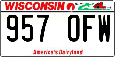 WI license plate 957OFW