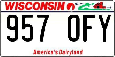 WI license plate 957OFY