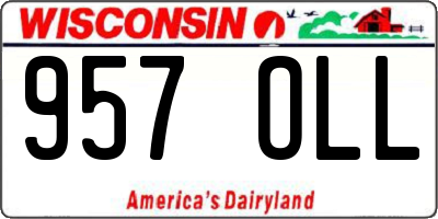 WI license plate 957OLL