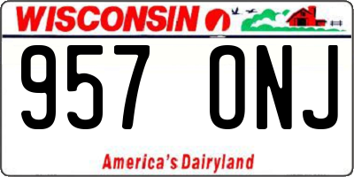 WI license plate 957ONJ