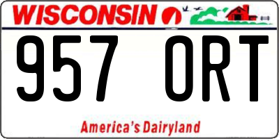 WI license plate 957ORT
