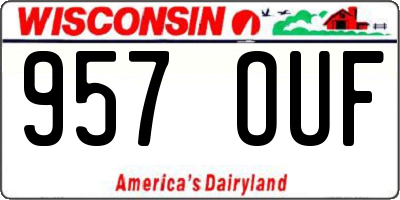 WI license plate 957OUF