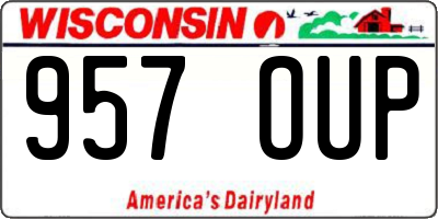 WI license plate 957OUP