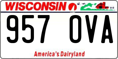 WI license plate 957OVA