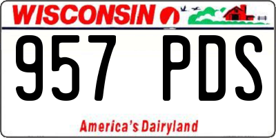 WI license plate 957PDS