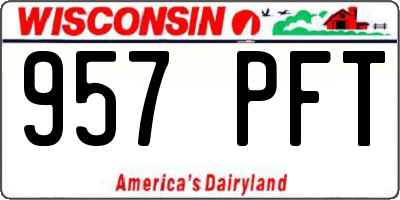 WI license plate 957PFT