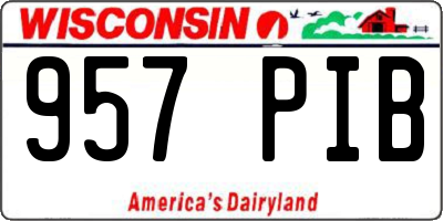 WI license plate 957PIB
