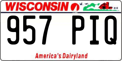 WI license plate 957PIQ