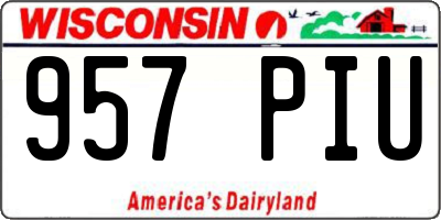 WI license plate 957PIU