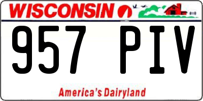 WI license plate 957PIV