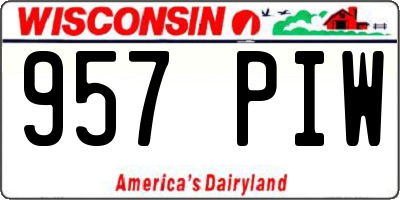 WI license plate 957PIW