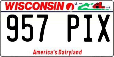 WI license plate 957PIX