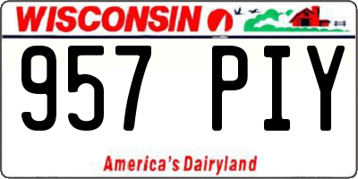 WI license plate 957PIY