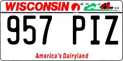 WI license plate 957PIZ