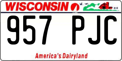 WI license plate 957PJC