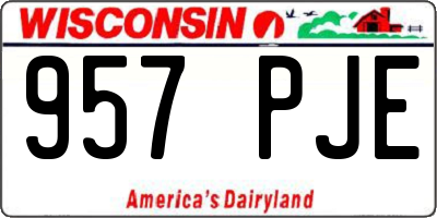 WI license plate 957PJE