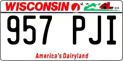 WI license plate 957PJI