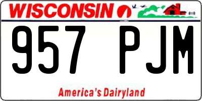 WI license plate 957PJM