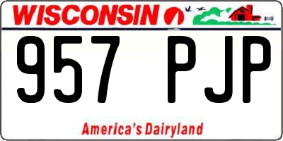 WI license plate 957PJP