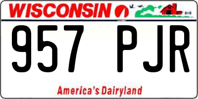 WI license plate 957PJR