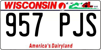 WI license plate 957PJS