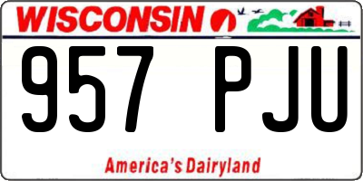 WI license plate 957PJU
