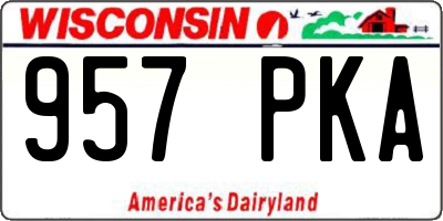 WI license plate 957PKA