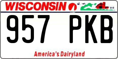 WI license plate 957PKB