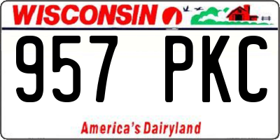 WI license plate 957PKC