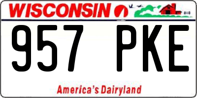 WI license plate 957PKE