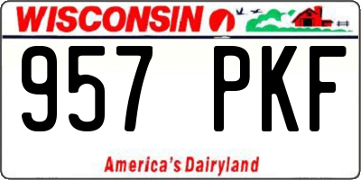 WI license plate 957PKF