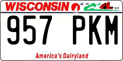 WI license plate 957PKM