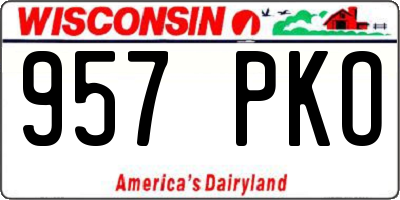 WI license plate 957PKO