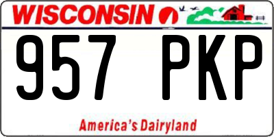 WI license plate 957PKP