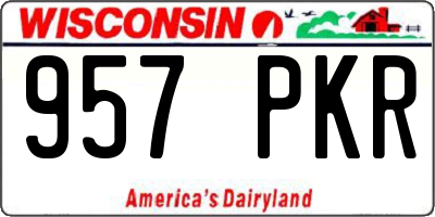WI license plate 957PKR