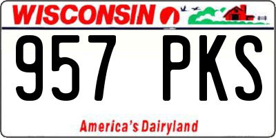 WI license plate 957PKS