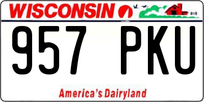 WI license plate 957PKU