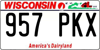 WI license plate 957PKX