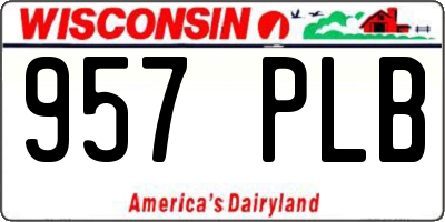 WI license plate 957PLB