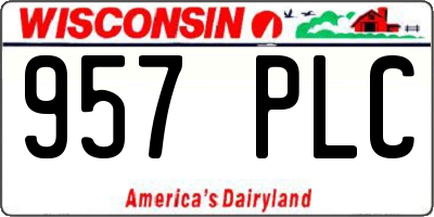 WI license plate 957PLC