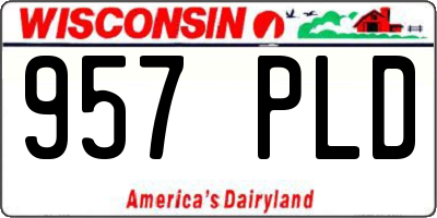 WI license plate 957PLD