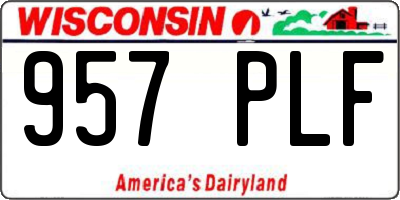 WI license plate 957PLF