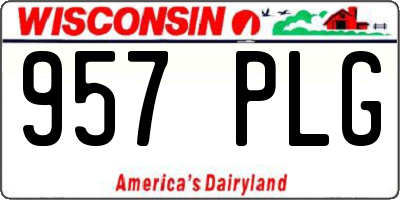WI license plate 957PLG
