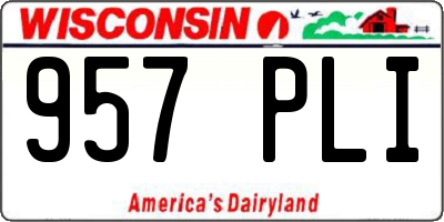 WI license plate 957PLI